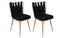 Set van 2 Scribe Chairs Goud Metaal en Zwart Fluweel