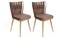 Set van 2 Scribe-stoelen Goudkleurig metaal en lichtbruin fluweel