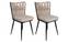 Set van 2 Scribe stoelen van zwart metaal en wit fluweel