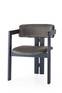 Vladmir silla moderna estilo vintage Terciopelo Antracita y madera maciza Negro