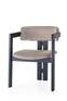 Stuhl im modernen Vintage-Stil Vladmir Velours Helltaupe und Massivholz Schwarz