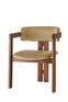 Stuhl im modernen Vintage-Stil Vladmir Velours Hellbraun und dunkles Massivholz