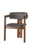 Vladmir moderne vintage stijl stoel Antraciet fluweel en donker massief hout