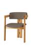 Vladmir moderne vintage stijl stoel Donker taupe linnen en Licht eiken massief hout