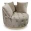 Fauteuil rond capitonné Timeo Velours Taupe