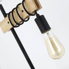 Hyara tafellamp van zwart en hout