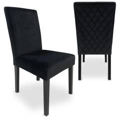 Set van 2 Shaliman zwart fluwelen stoelen