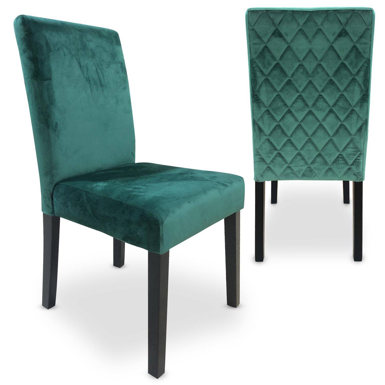 Set van 2 Shaliman stoelen van groen fluweel