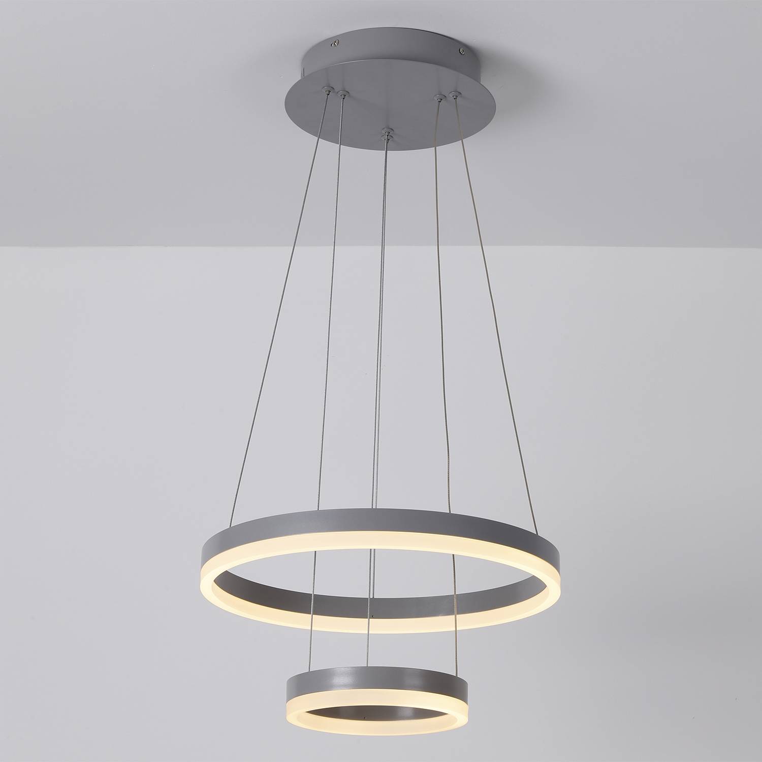 Lampadario LED Polux in metallo grigio