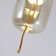 Lampadario LED Odalys in vetro trasparente fumé