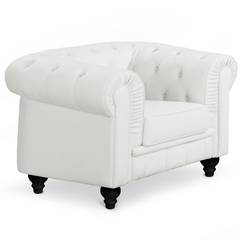 Grote Chesterfield Fauteuil Wit