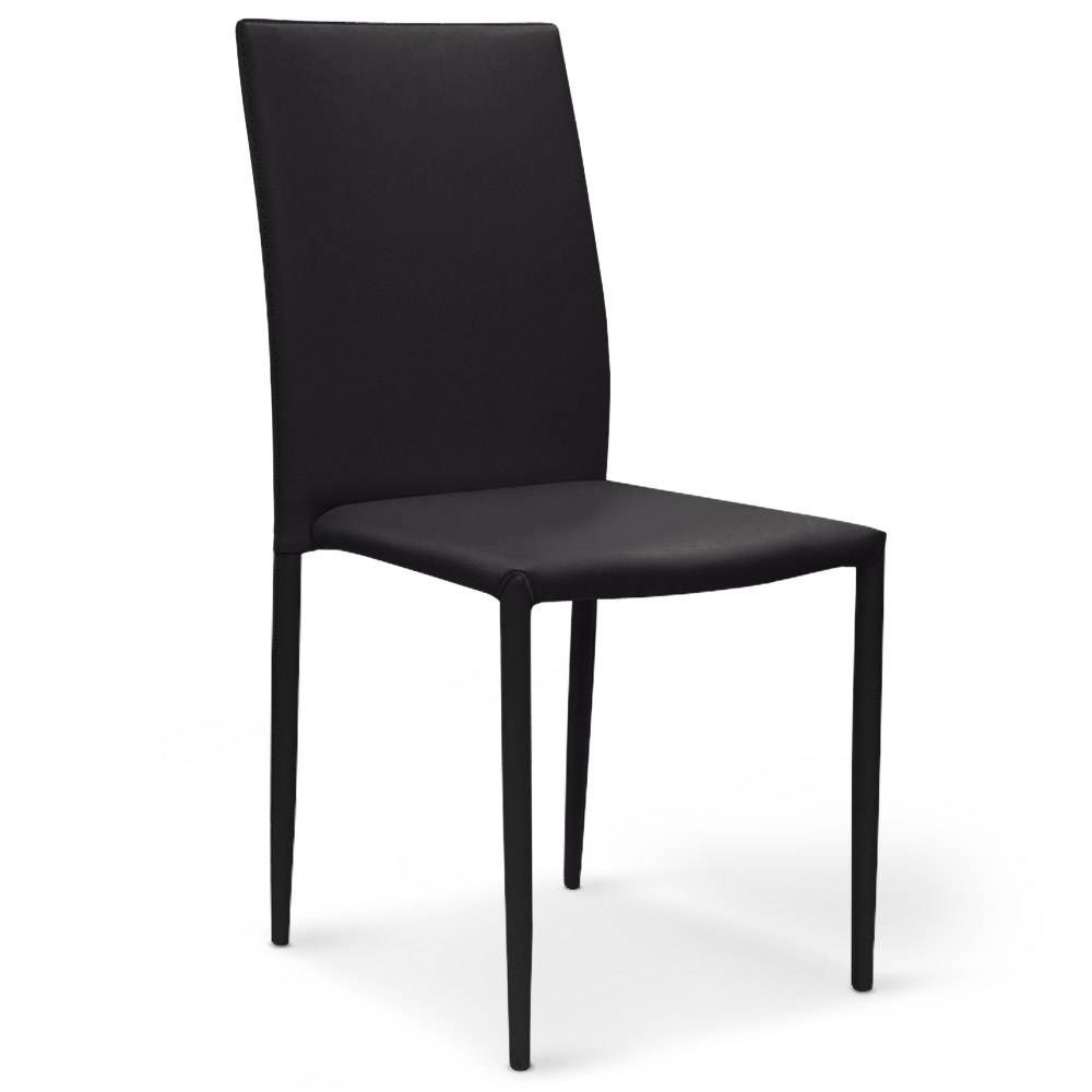 Set di 6 sedie impilabili Modan in similpelle (PU) nere