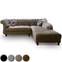 Canapé d'angle Brittish Velours Taupe style Chesterfield