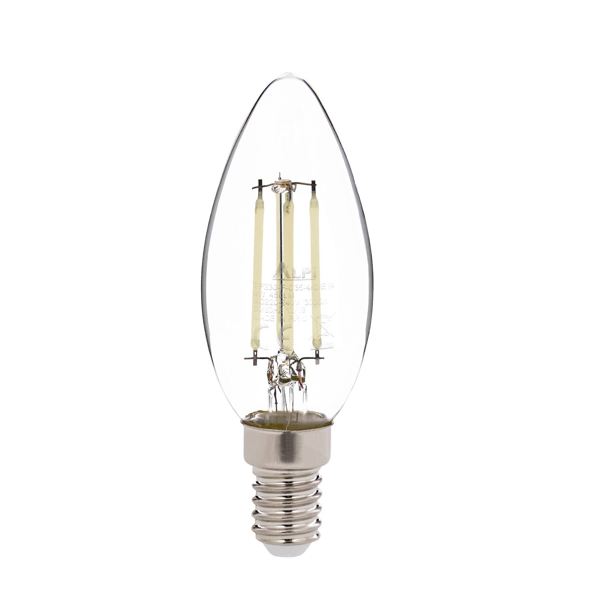 Ampoule flamme LED E14 Claritas 6500K 4 Watt Verre Transparent