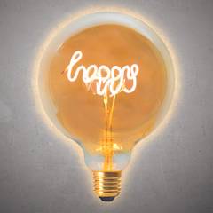 Ampoule LED filament bulle Saffiro E27 4W Ambre "Happy"