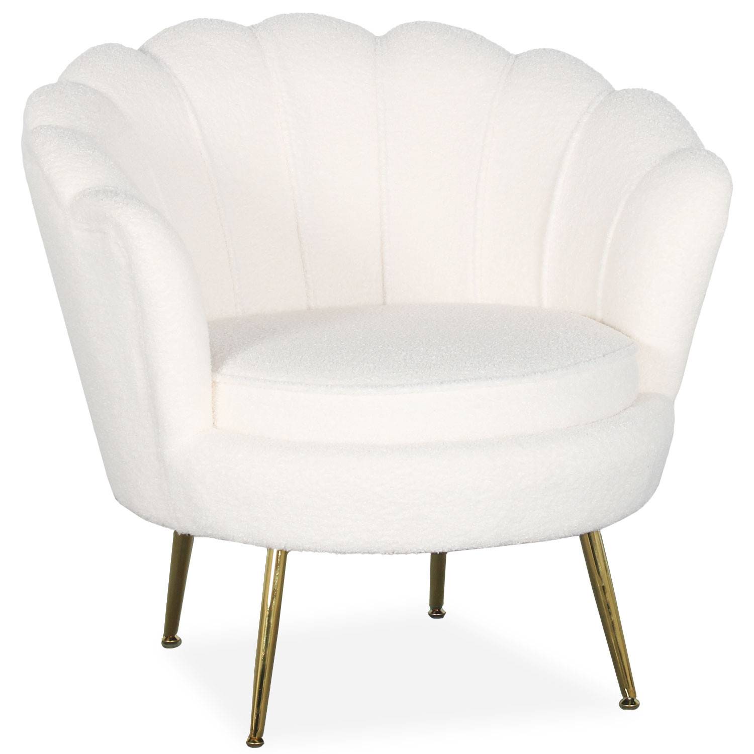 Andersen glamour boudoir stijl ronde fauteuil Buckle stof Crème