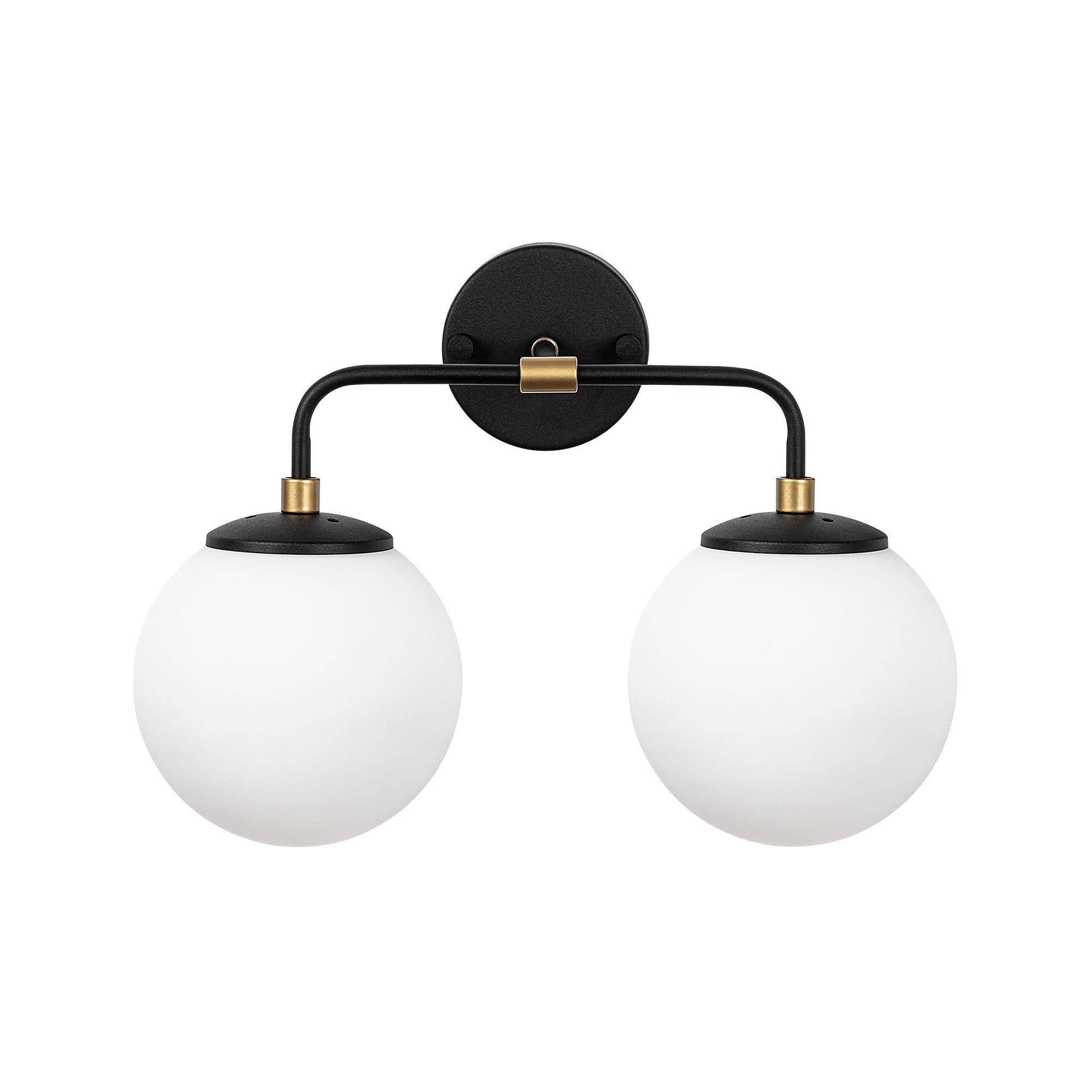 Levante 2-lichts wandlamp 37cm Zwart en Goud Metaal