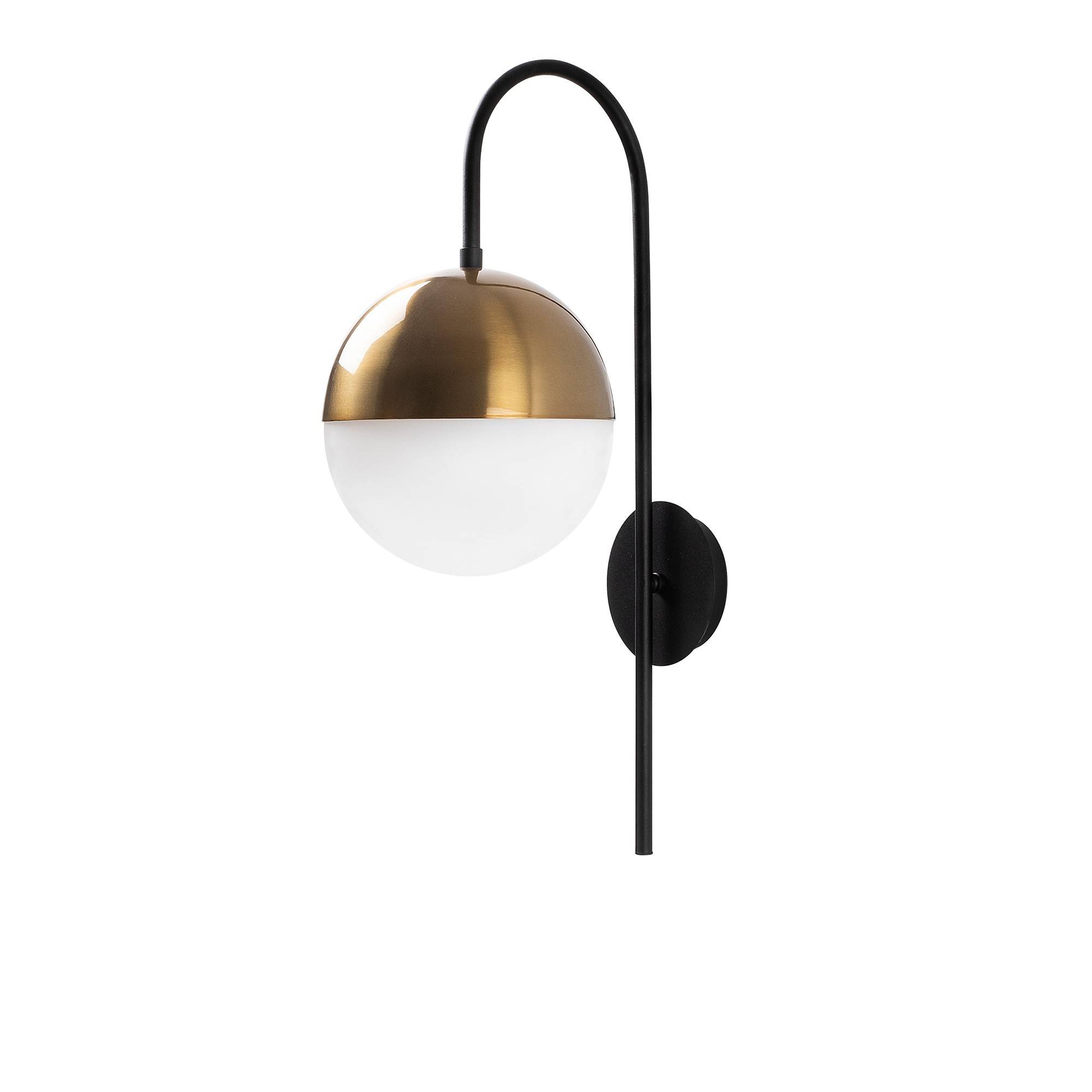 Lámpara de pared esfera grande soporte cuello de cisne Lanthis 20 x 31 x 57 cm Metal Negro vintage Blanco