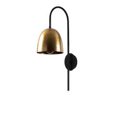 Botrytis ampia lampada da parete a cono a collo di cigno 16 x 24 x 57 cm Metallo Nero Vintage