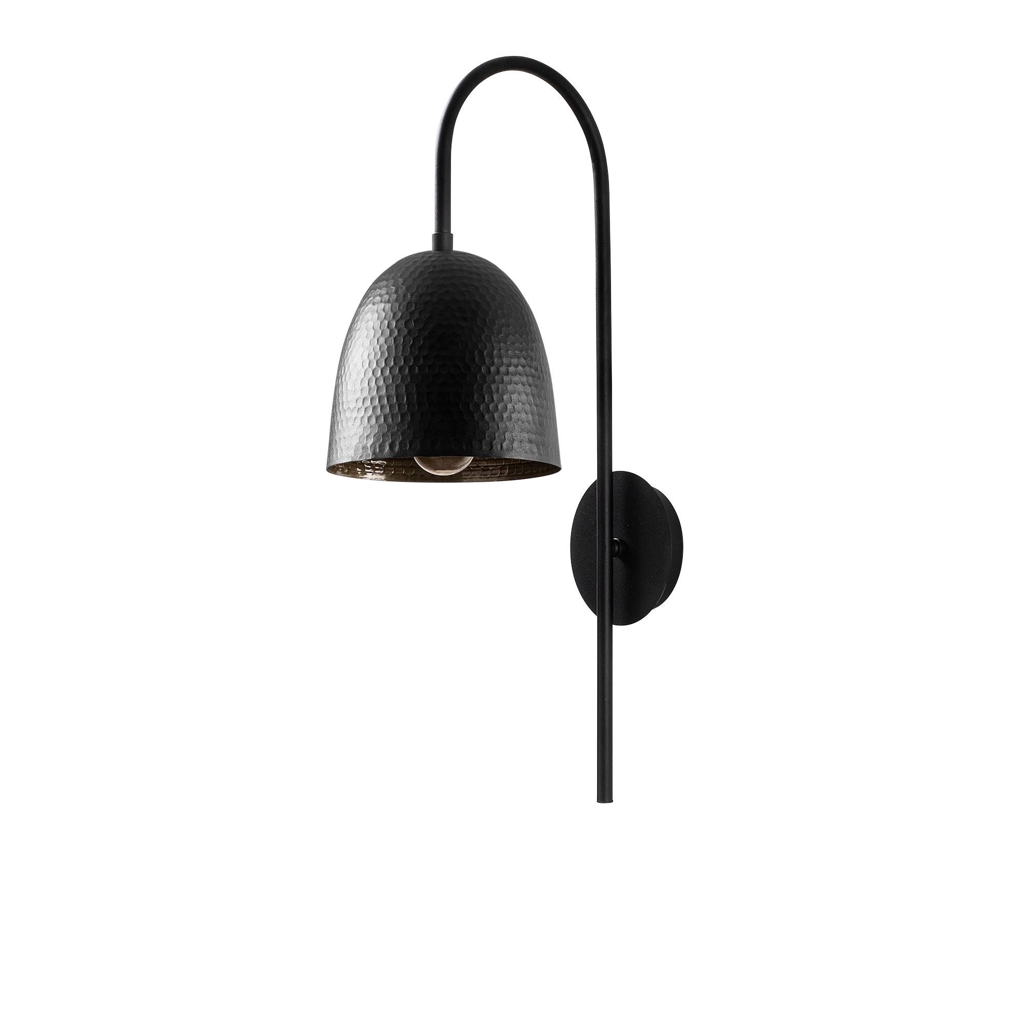 Wandlamp met brede zwanenhals kegel Botrytis 16 x 24 x 57 cm Metaal Zwart