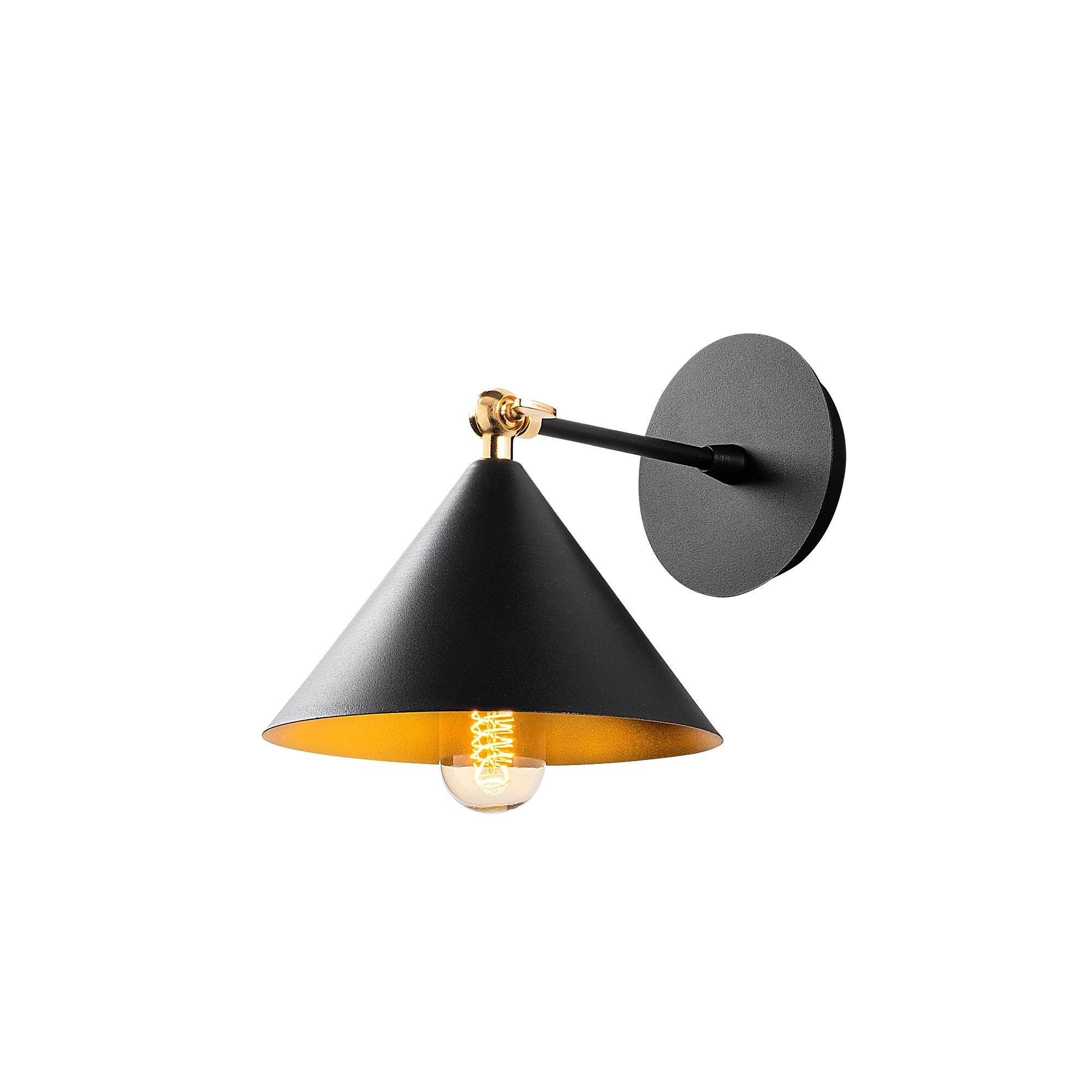 Bacchio zwenkbare kegel wandlamp 19 x 26 x 20 cm Metaal Zwart