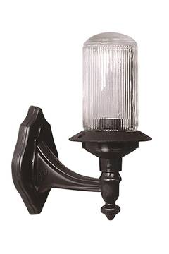 Buiten wandlamp Tassin L21xH28cm Zwart en Transparant glas