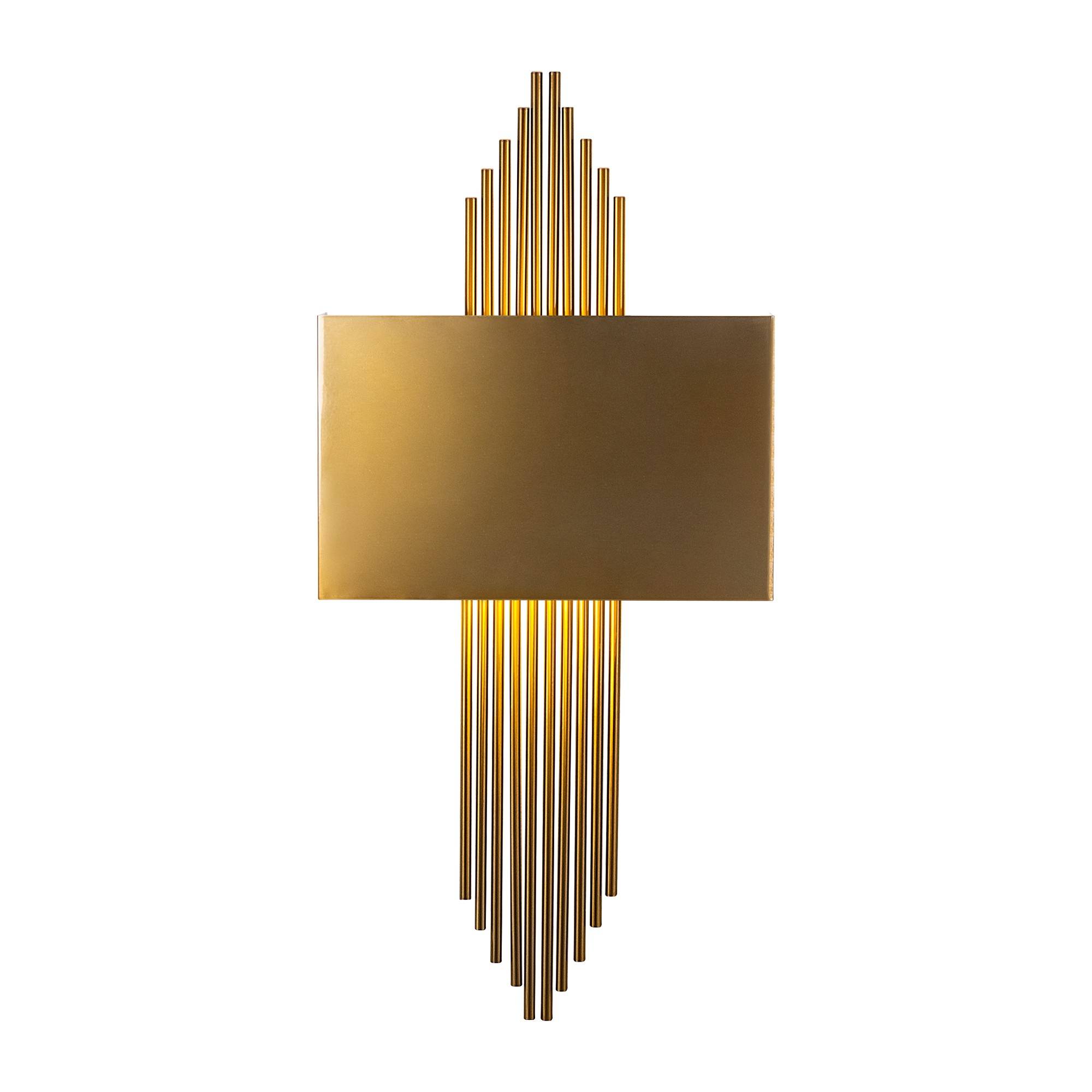 Solaris design wandlamp 75 x 10 x 22 cm Antiek goud metaal
