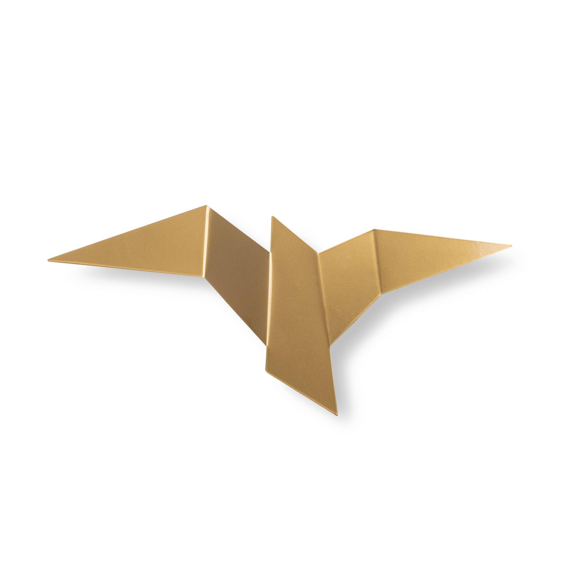 Aplique diseño pájaro origami Garuda L56cm Metal Oro