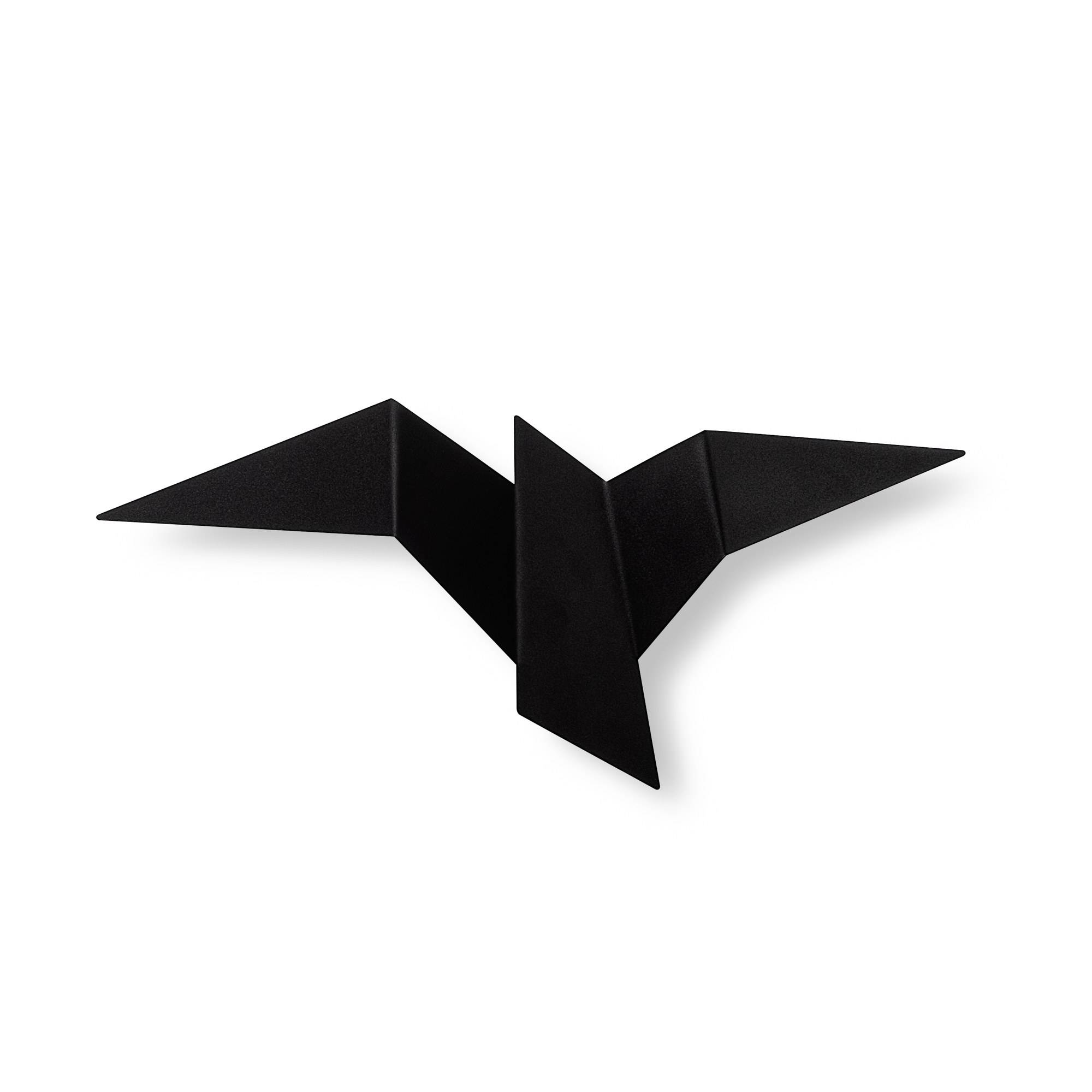 Applique murale design oiseau origami Garuda L56cm Métal Noir