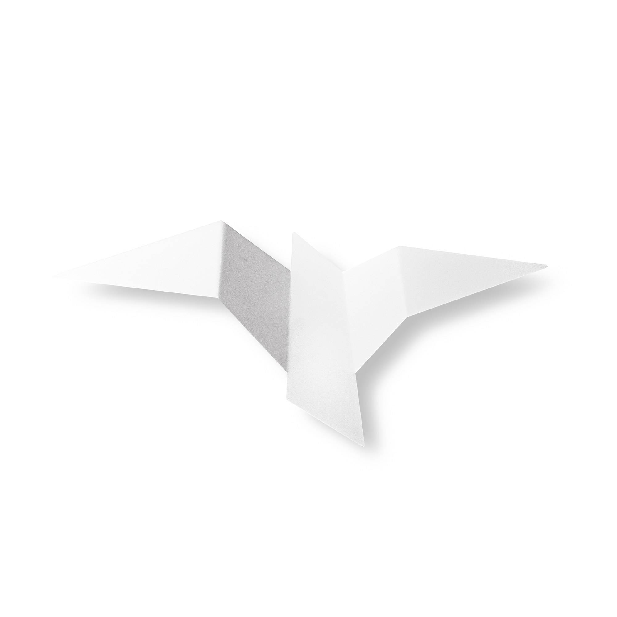 Aplique Garuda diseño pájaro origami L56cm Metal Blanco
