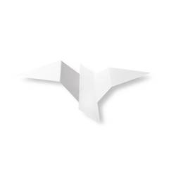 Lampada da parete Garuda origami bird design L56cm Metallo Bianco