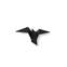 Aplique LED Garuda diseño pájaro origami L31cm Metal Negro