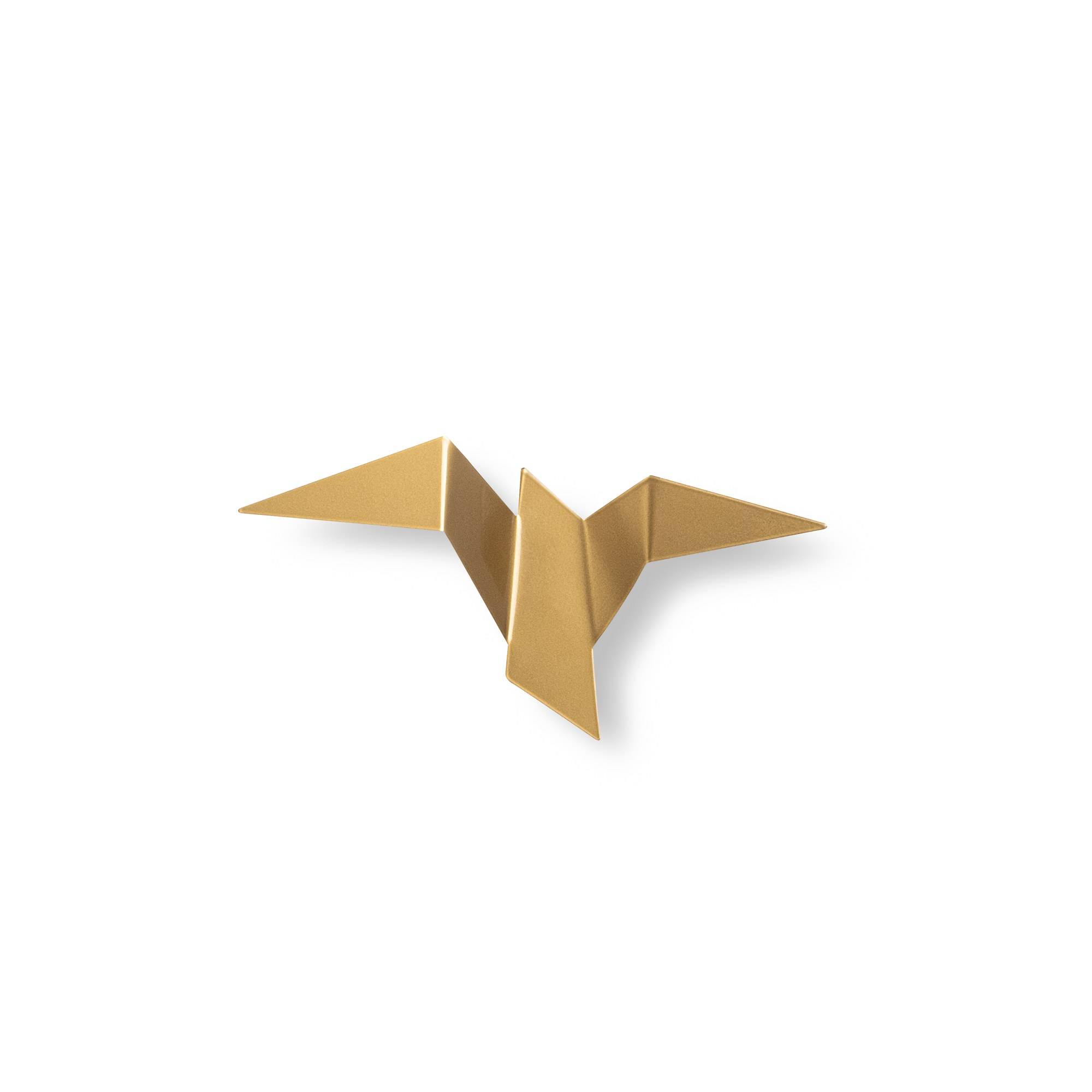 Applique murale LED design oiseau origami Garuda L31cm Métal Or