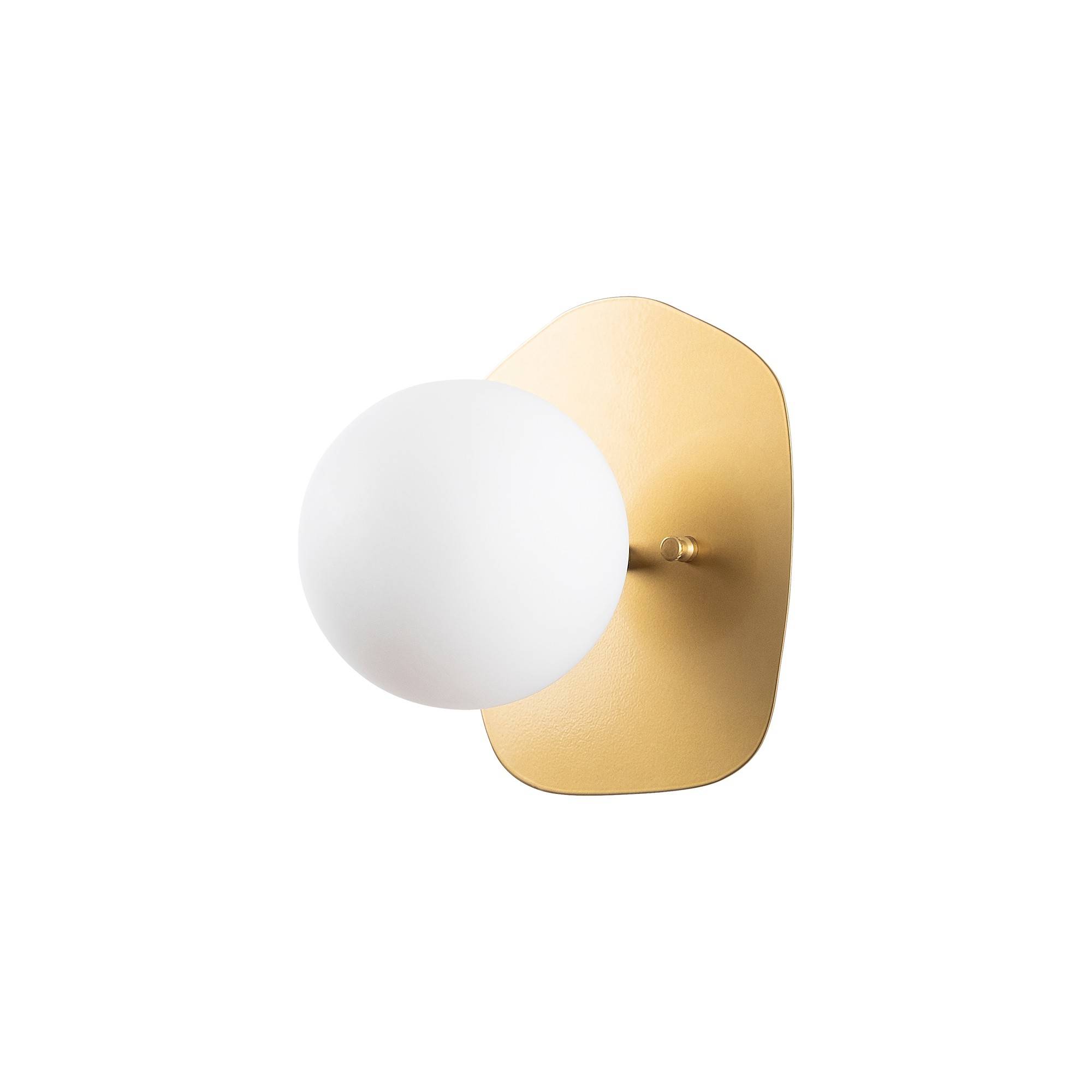 Lámpara de pared Taly L20xH25cm Vidrio blanco y metal dorado