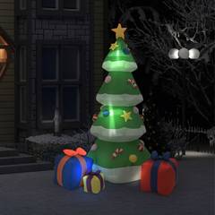 Aufblasbarer Weihnachts- und Geschenkbaum mit LED Mairin H240cm Stoff Mehrfarbig