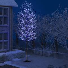 Kerstboom Giroflier H500cm Zwart Metaal en Blauwe LED