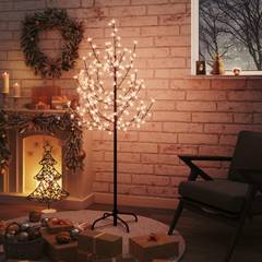 Árbol de Navidad Starlet H150cm flores de cerezo 120 LED luz blanca cálida