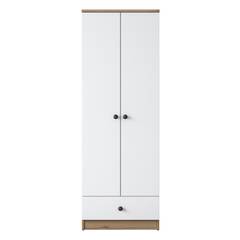 Schrank 2 Türen und 1 Schublade Virro B60cm Holz und Weiß