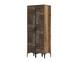 Schrank 2-türig Geometrisches Muster Industrial Style Akay L80cm Dunkles Holz und Anthrcaite