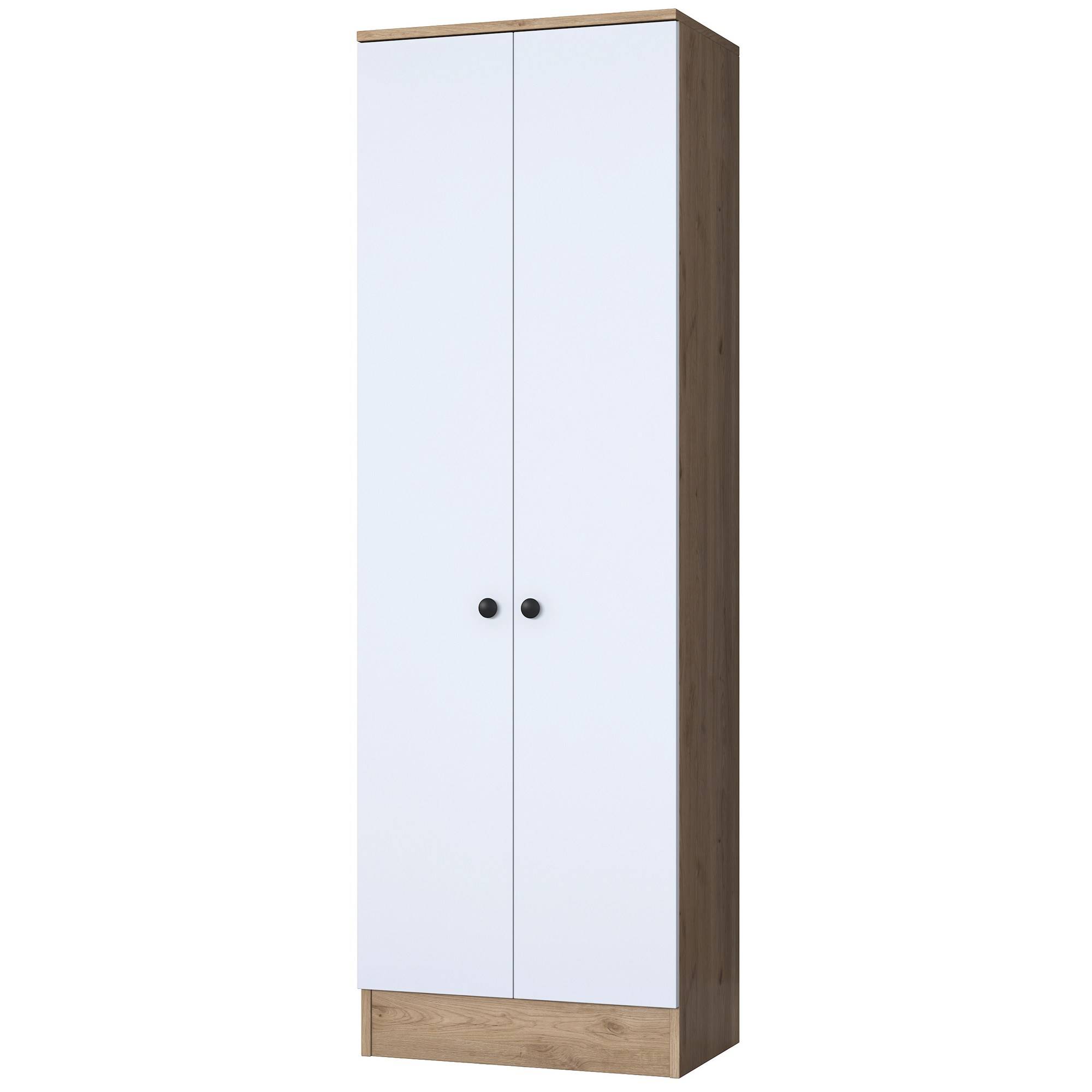 Schrank 2 Türen Virro B59,8cm Helles Holz und Weiß