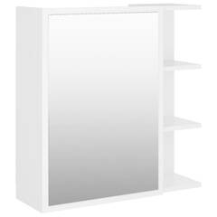 Badezimmerschrank mit Spiegel 3 Regale Mauricette 62,5x64cm Holz Weiß