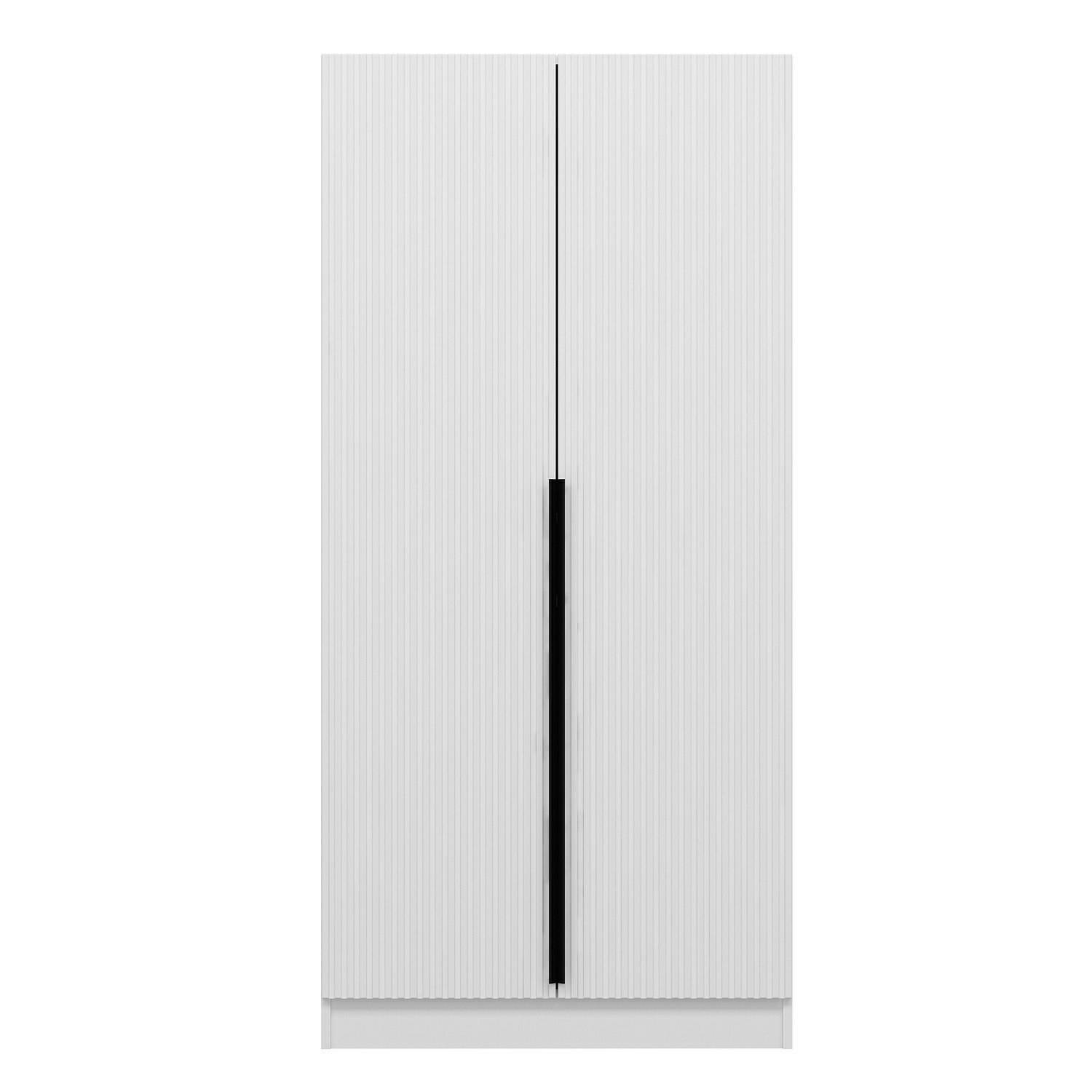 Design Schrank 2 Türen Kanawa L90xH210cm Weiß und Schwarz