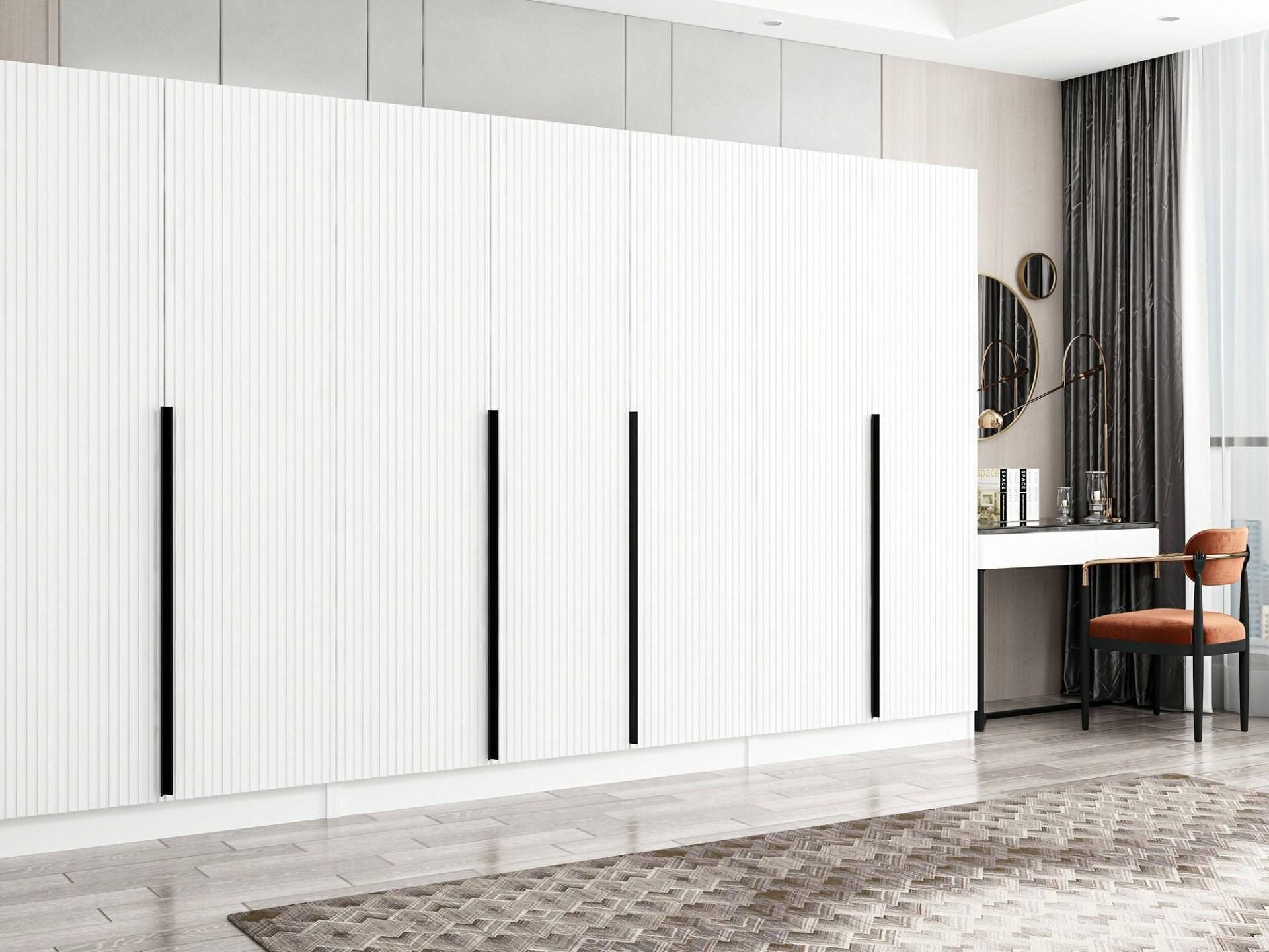 Kanawa 7-deurs design kledingkast L315xH210cm Wit en Zwart