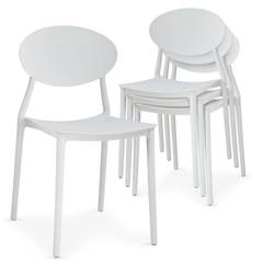 Balagan Set mit 4 stapelbaren Stühlen Weiß