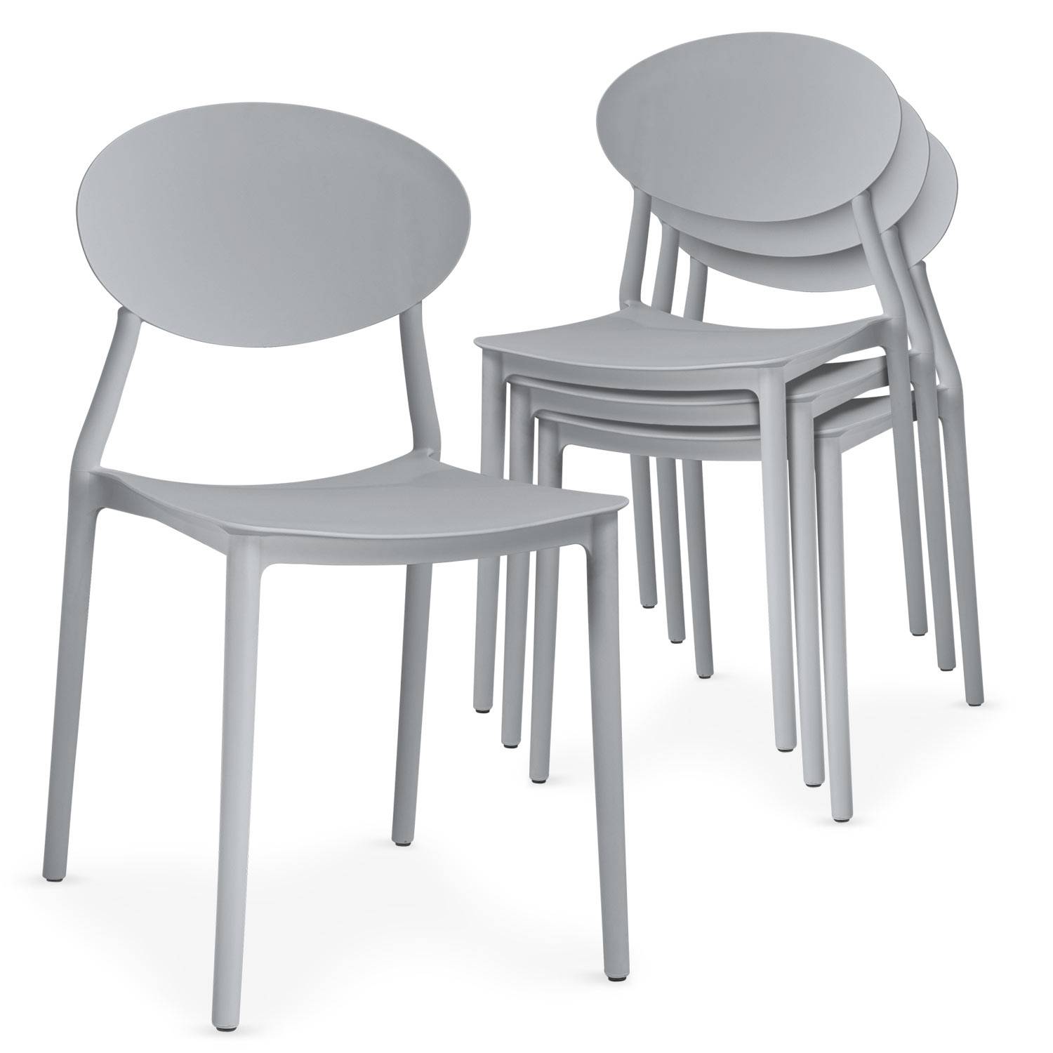 Set di 30 sedie impilabili Modan in similpelle (PU) bianche
