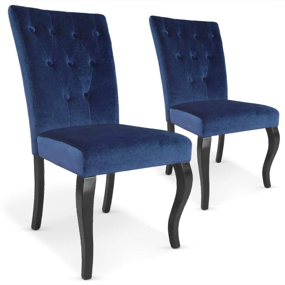 Lote de 2 sillas Beata, terciopelo azul