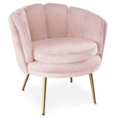 Brenda Ronde fauteuil roze fluweel