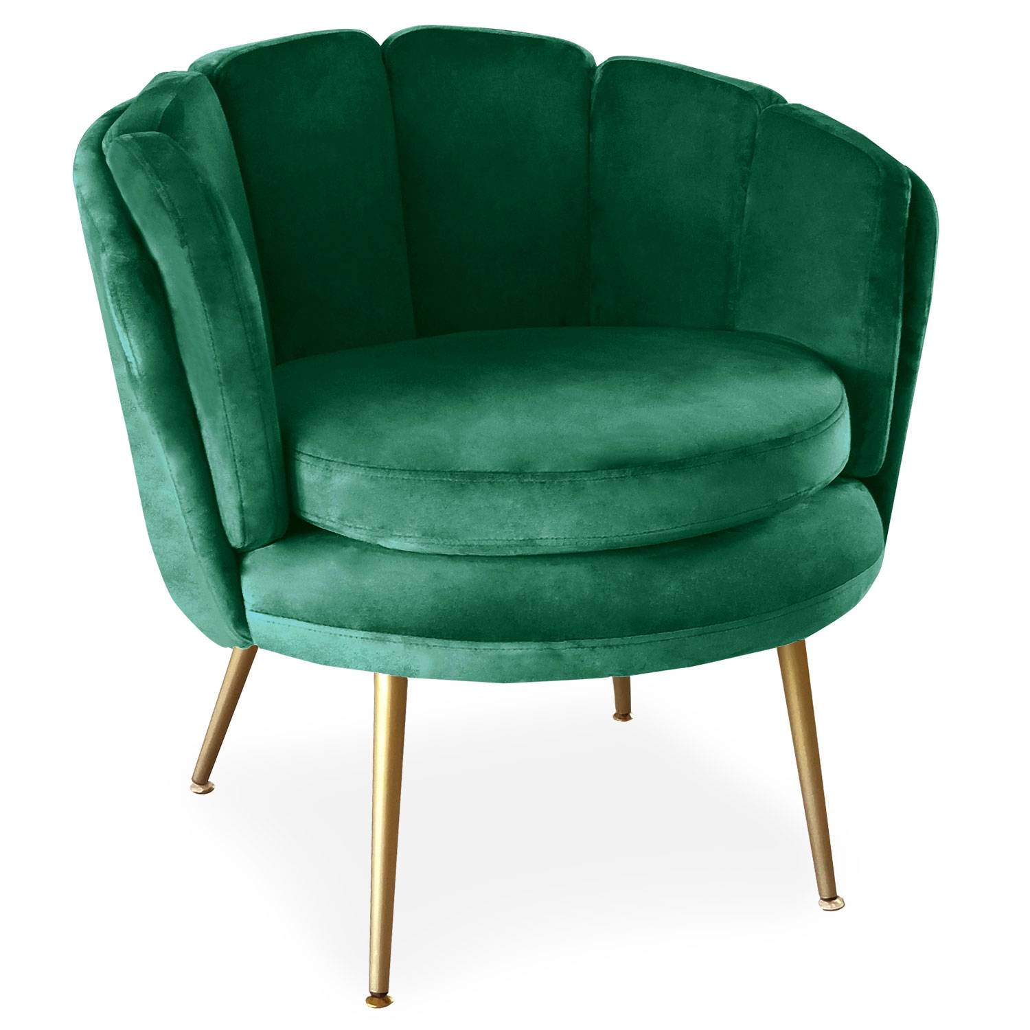Brenda ronde fauteuil groen fluweel