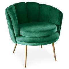 Brenda Runder Sessel mit Samtbezug Grün