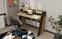 Schreibtisch 1 Regal und 2 Ablagen Dekorative Kyrie 123,6cm Dunkles Holz und Helle Eiche